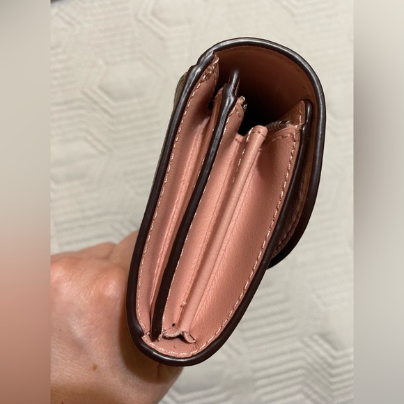 Coach Pink and Brown Wallet with Signature Monogram New Without Tags - Picture 7 of 12